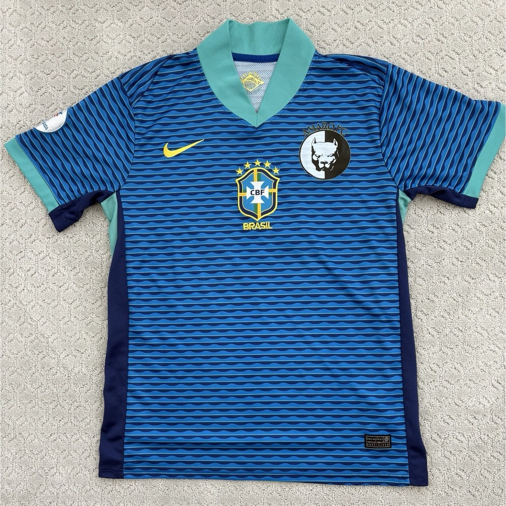 Brazil 2024 Stadium Away Kit Soccer Jersey Men's Large F1-JPM Blue COPA AMERICA